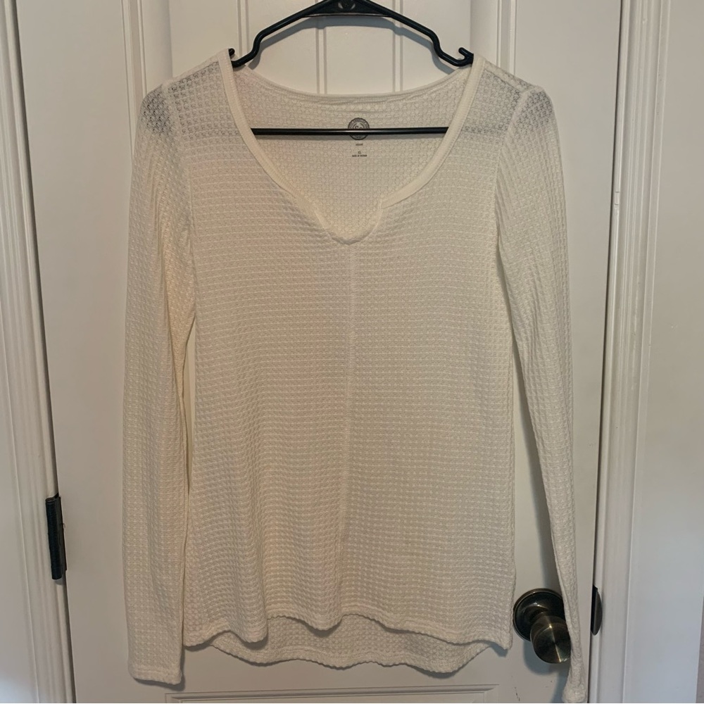 SO American Authentic Heritage White Relaxed Long Sleeve Top